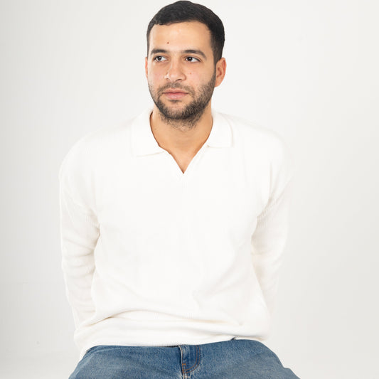 White Knitted Pullover