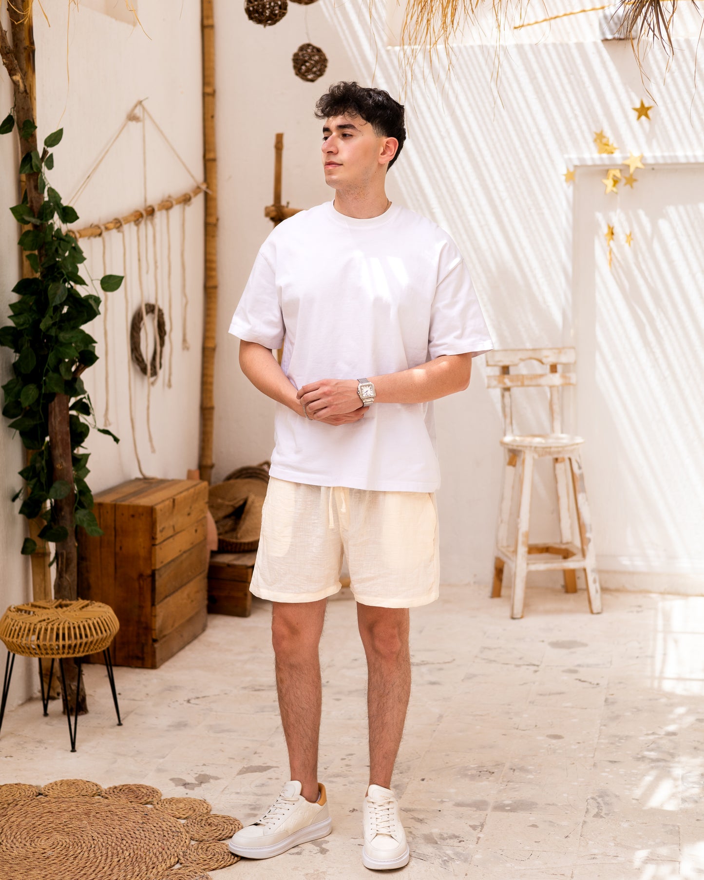 Linen Short Ivory Yellow