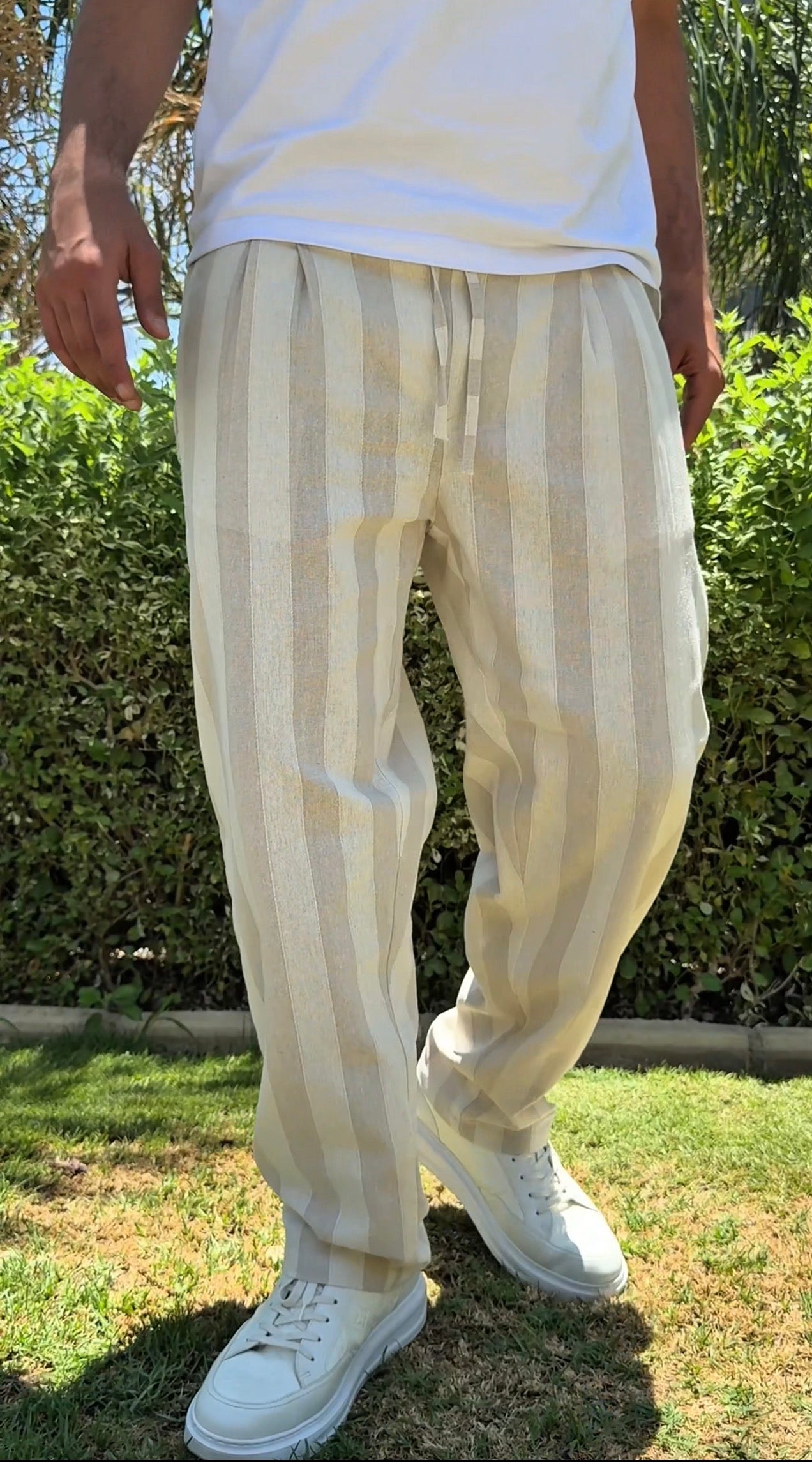 Dual Tone Linen Pants