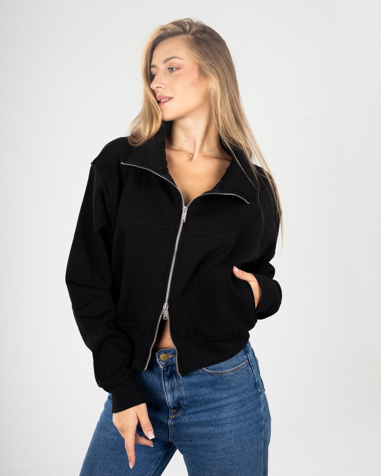 Black Double Zipper Jacket