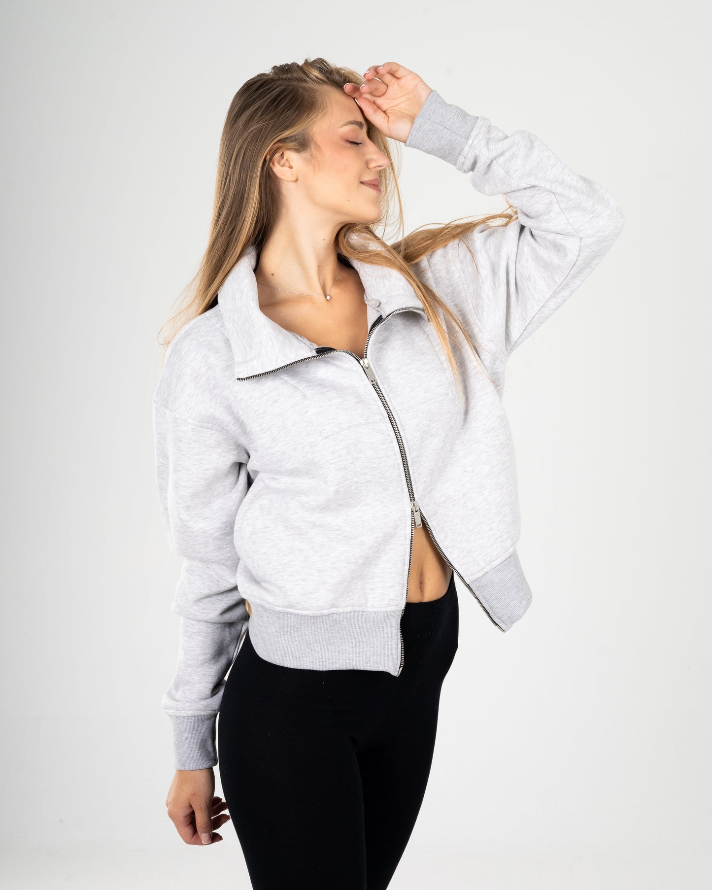 Grey Double Zipper Jacket