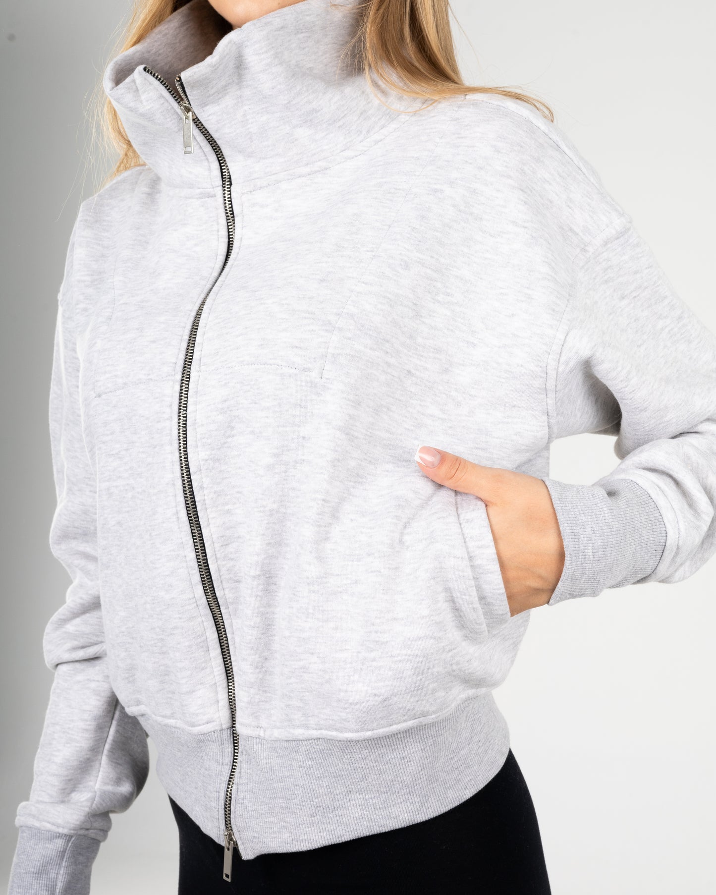 Grey Double Zipper Jacket