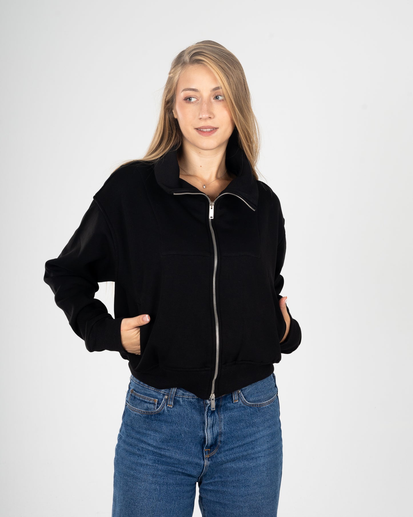 Black Double Zipper Jacket