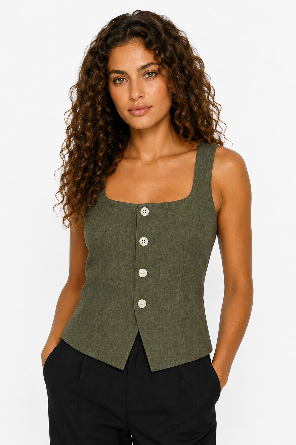 Linen Blend Summer Vest