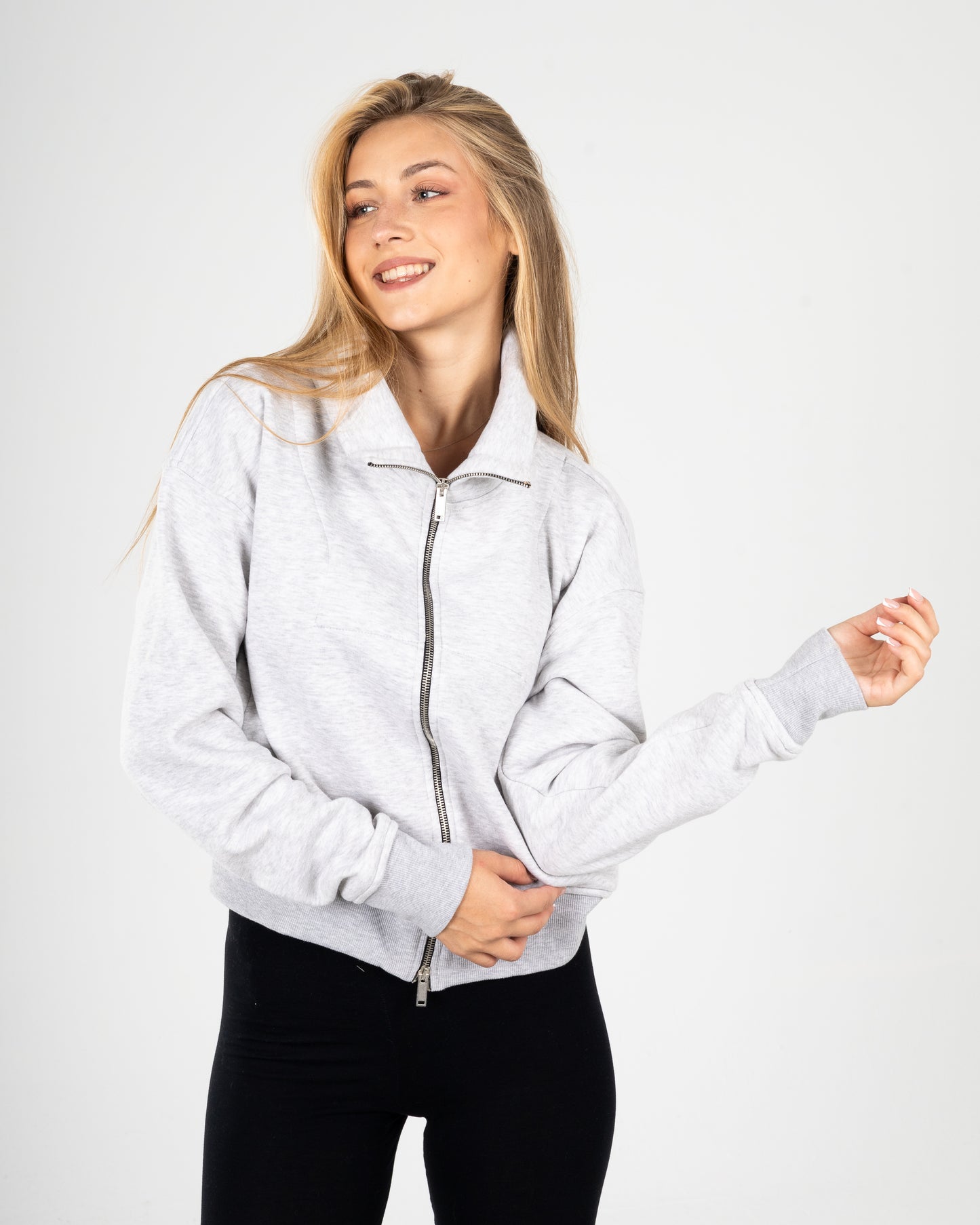 Grey Double Zipper Jacket