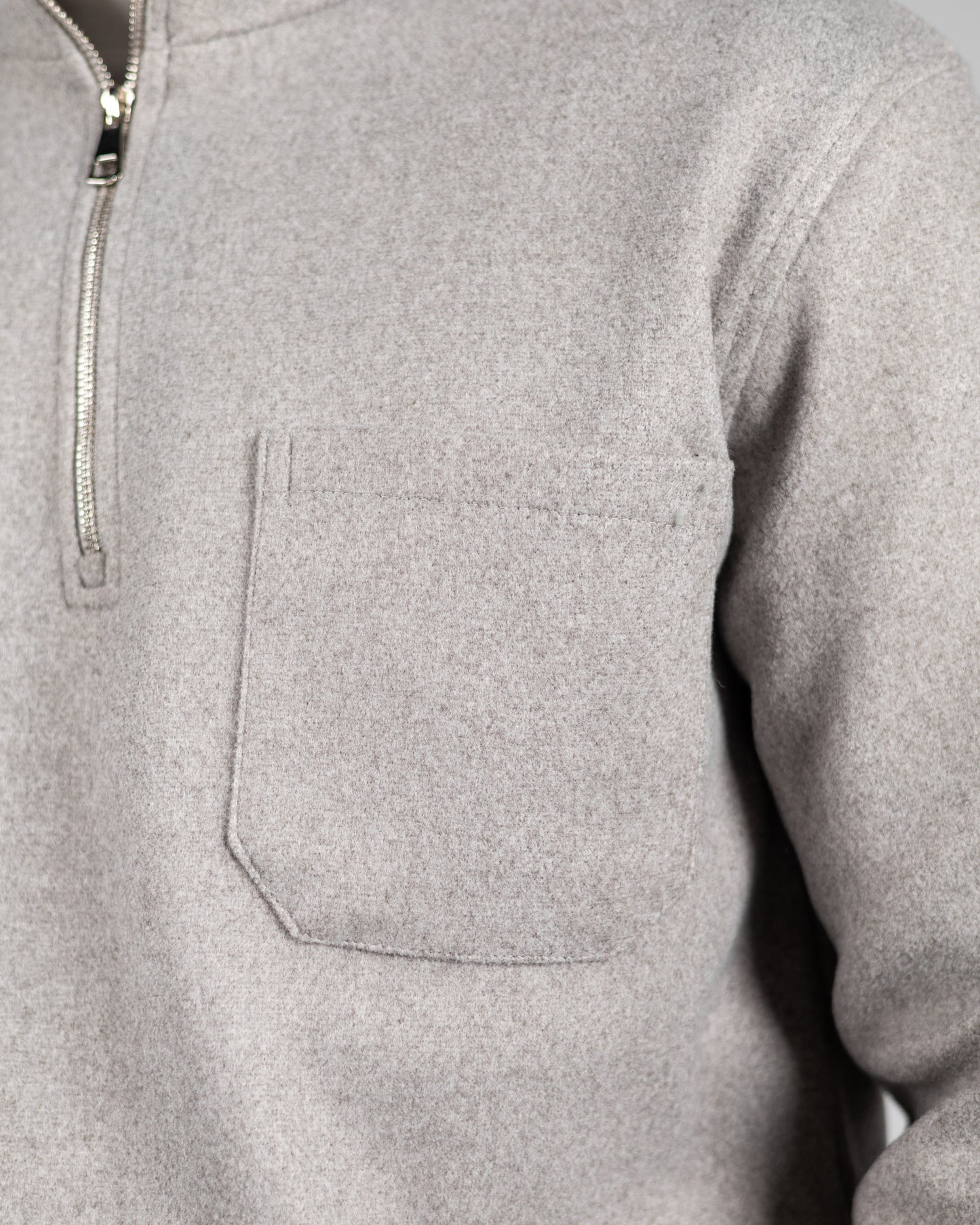 Wool Quarter Zipper Sweater Grey
