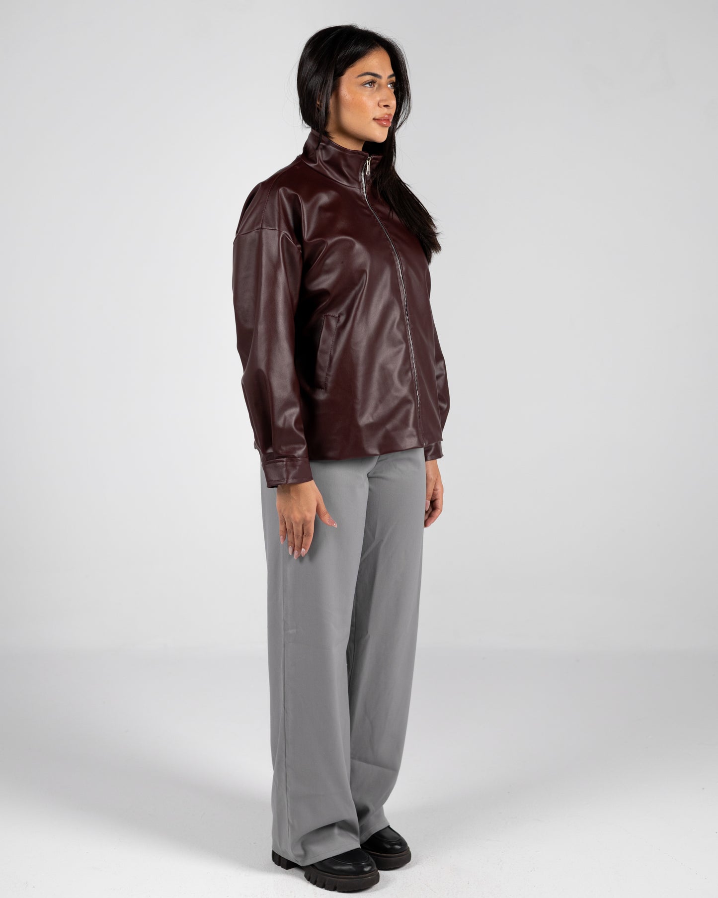 Leather Jacket Burgundy