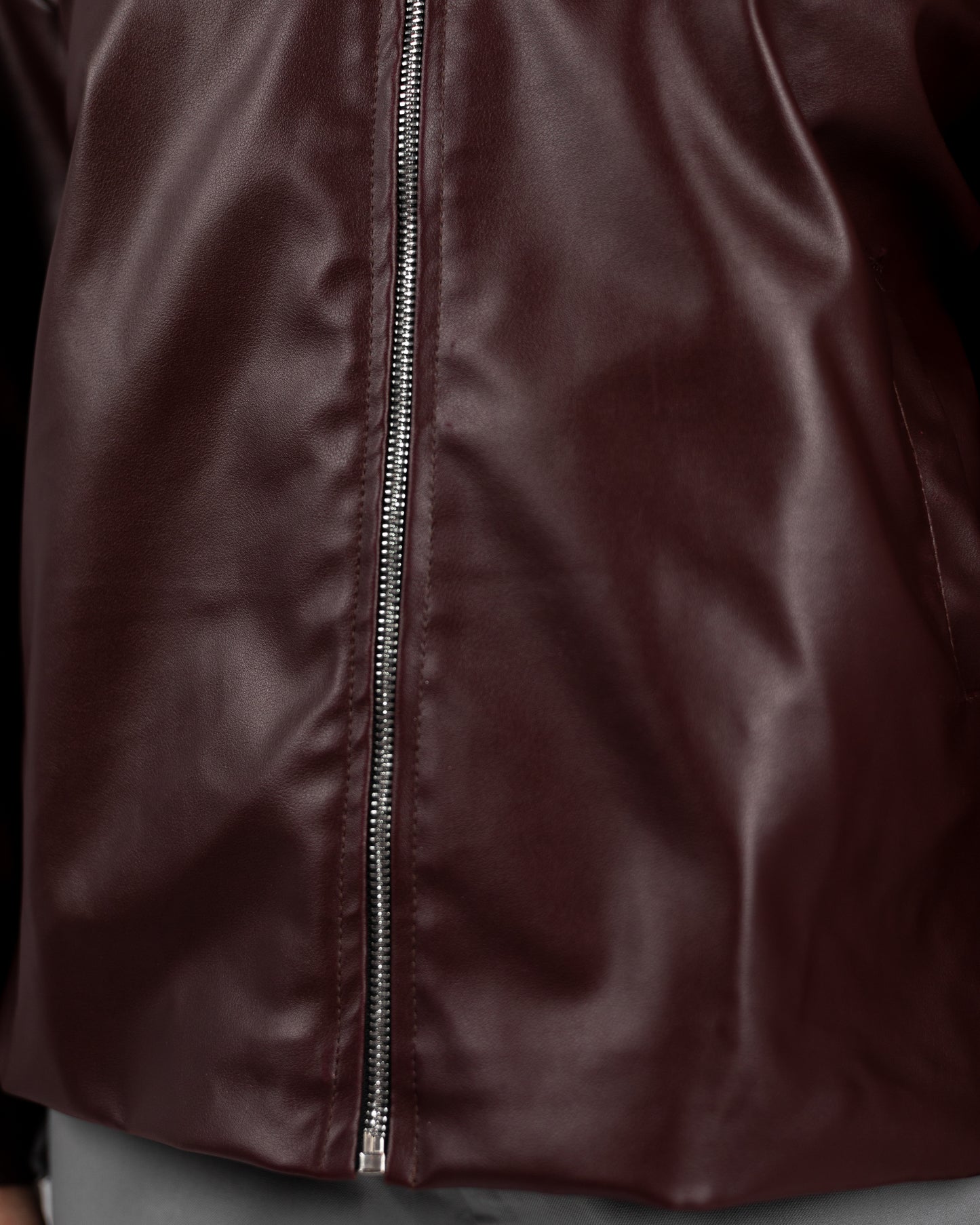 Leather Jacket Burgundy