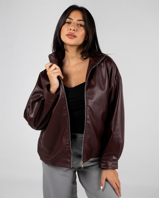 Leather Jacket Burgundy