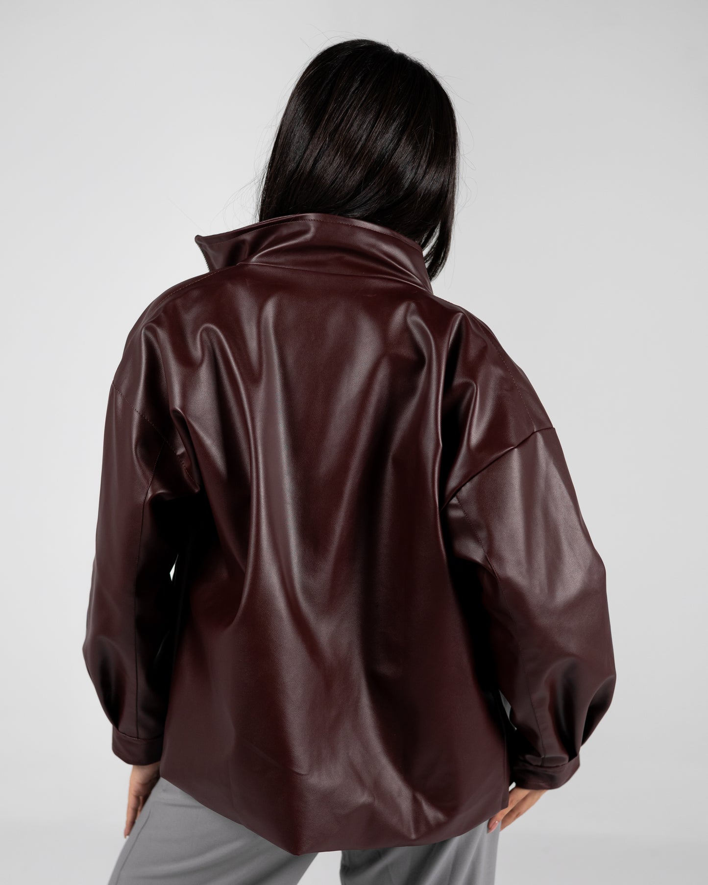 Leather Jacket Burgundy
