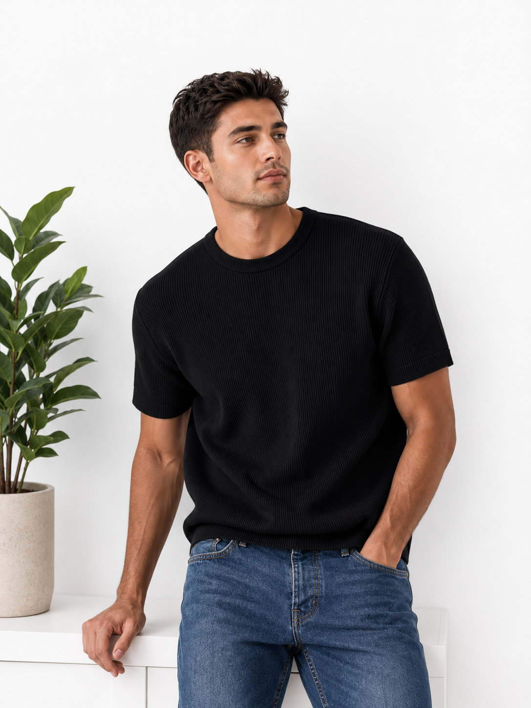 Knitted Crewneck T-shirt