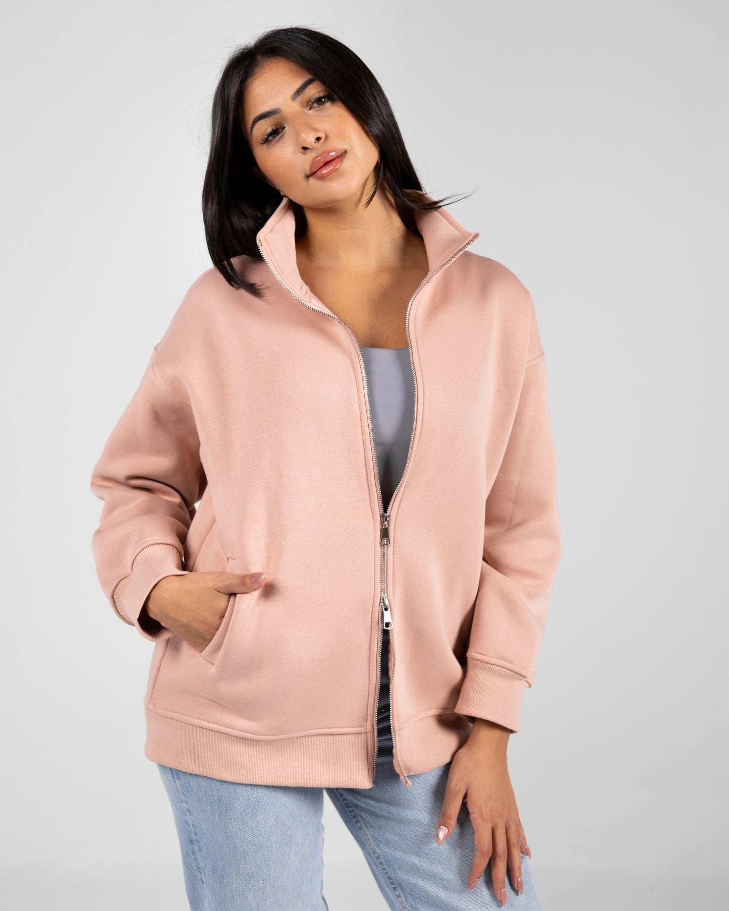 Double Zipper Jacket Salmon