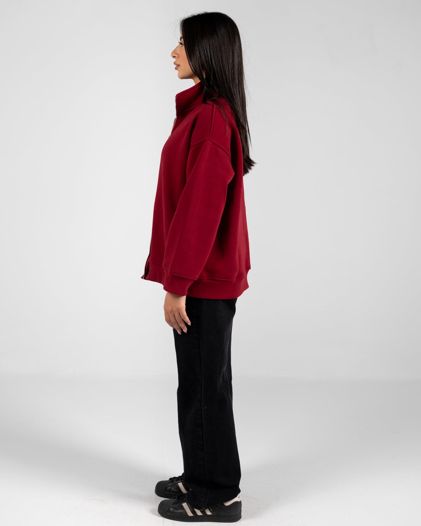 Double Zipper Jacket Burgundy