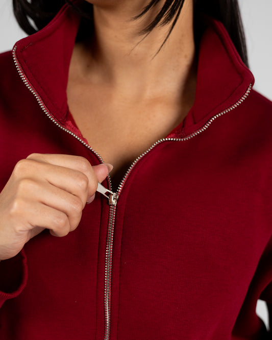 Double Zipper Jacket Burgundy