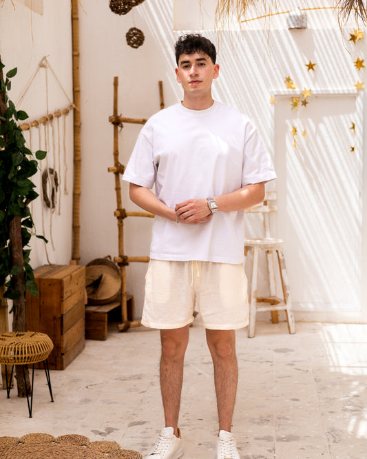 Linen Short Ivory Yellow