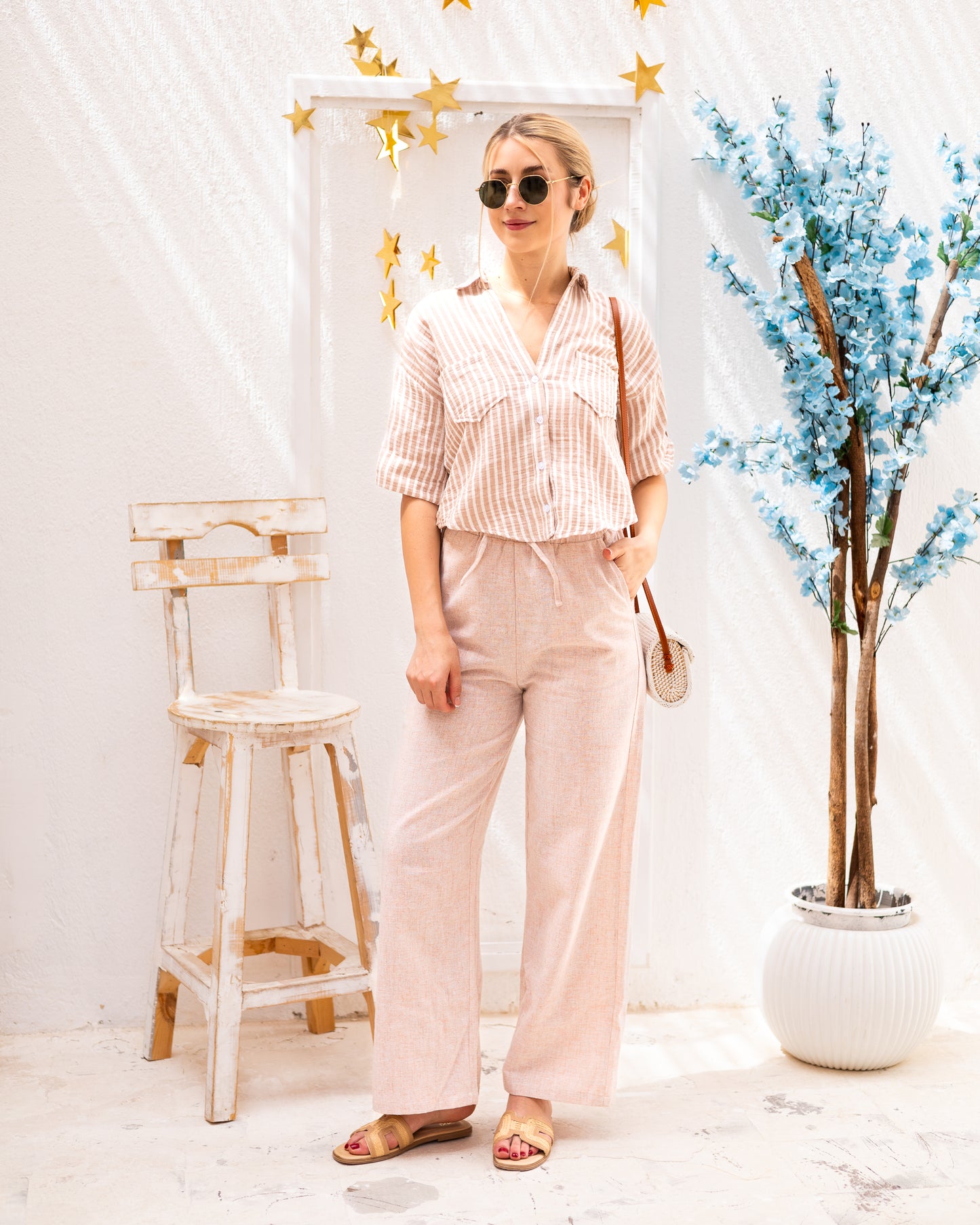 Crude Linen Pants Coral