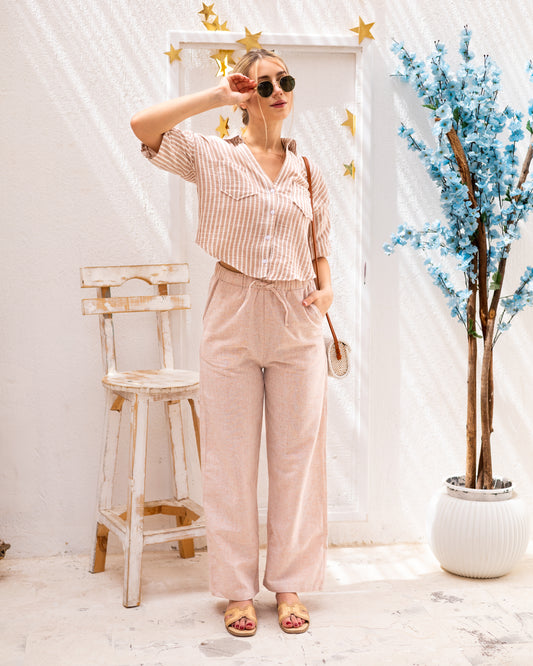 Crude Linen Pants Coral