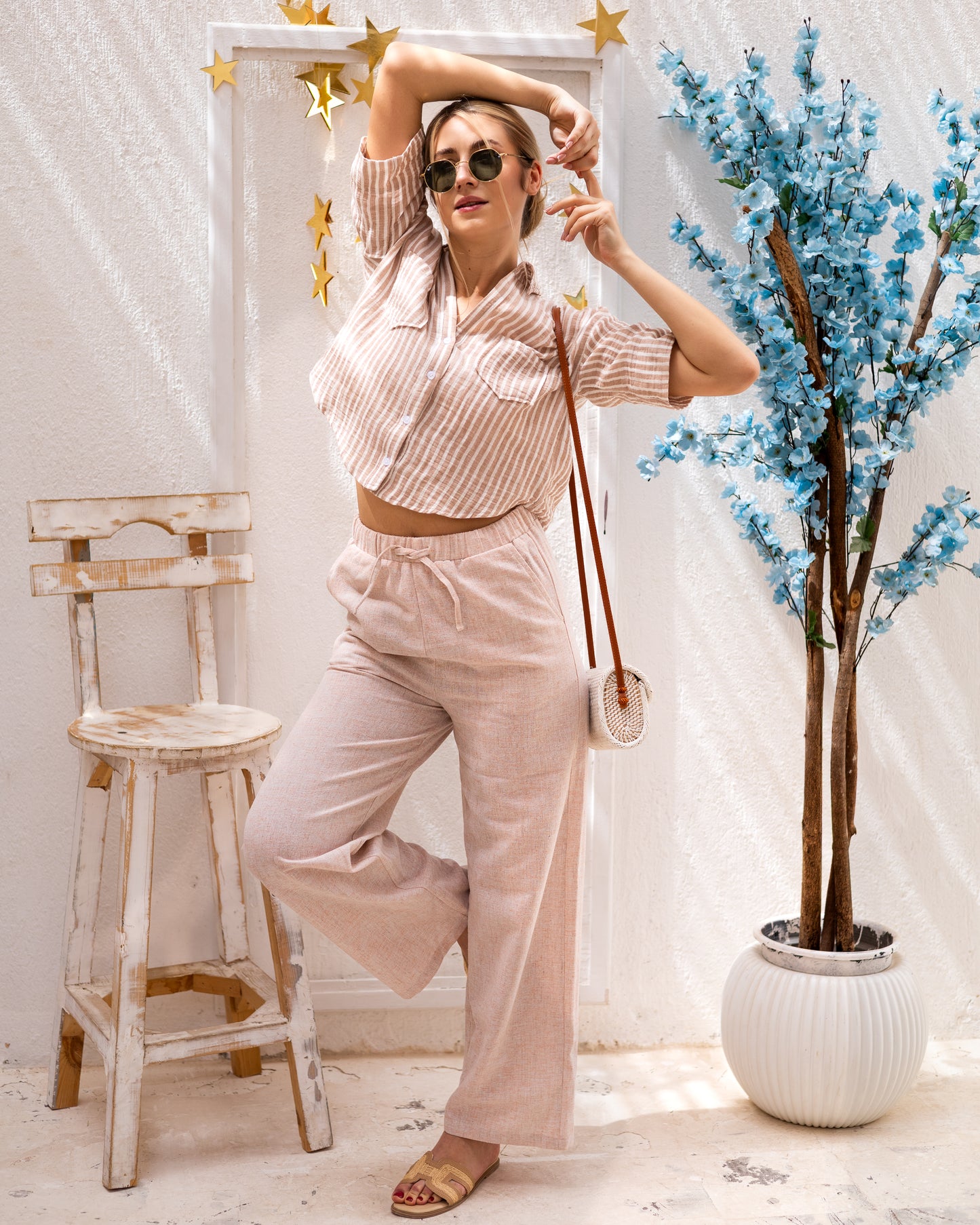 Crude Linen Pants Coral