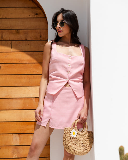 Linen Blend Summer Vest