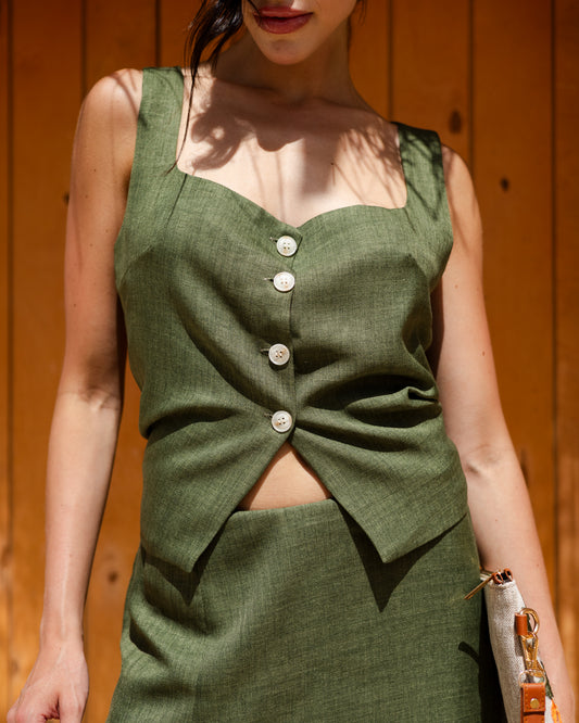 Linen Blend Summer Vest