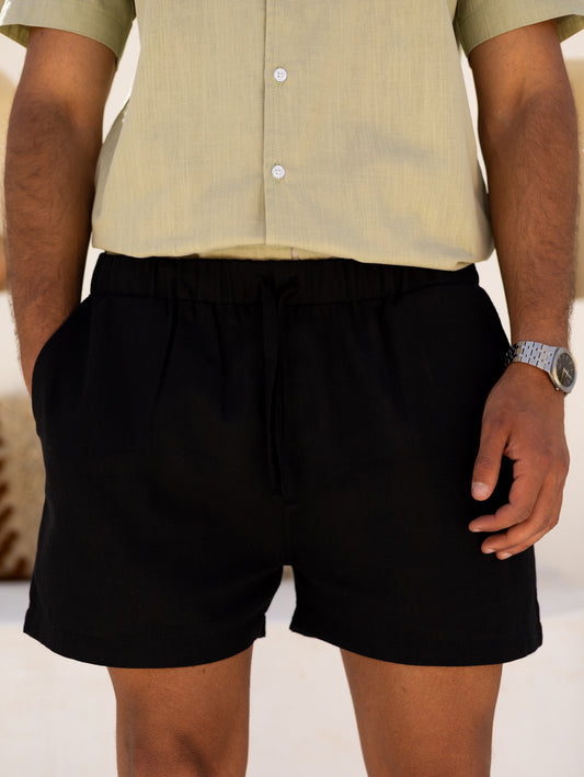 Linen Short Black