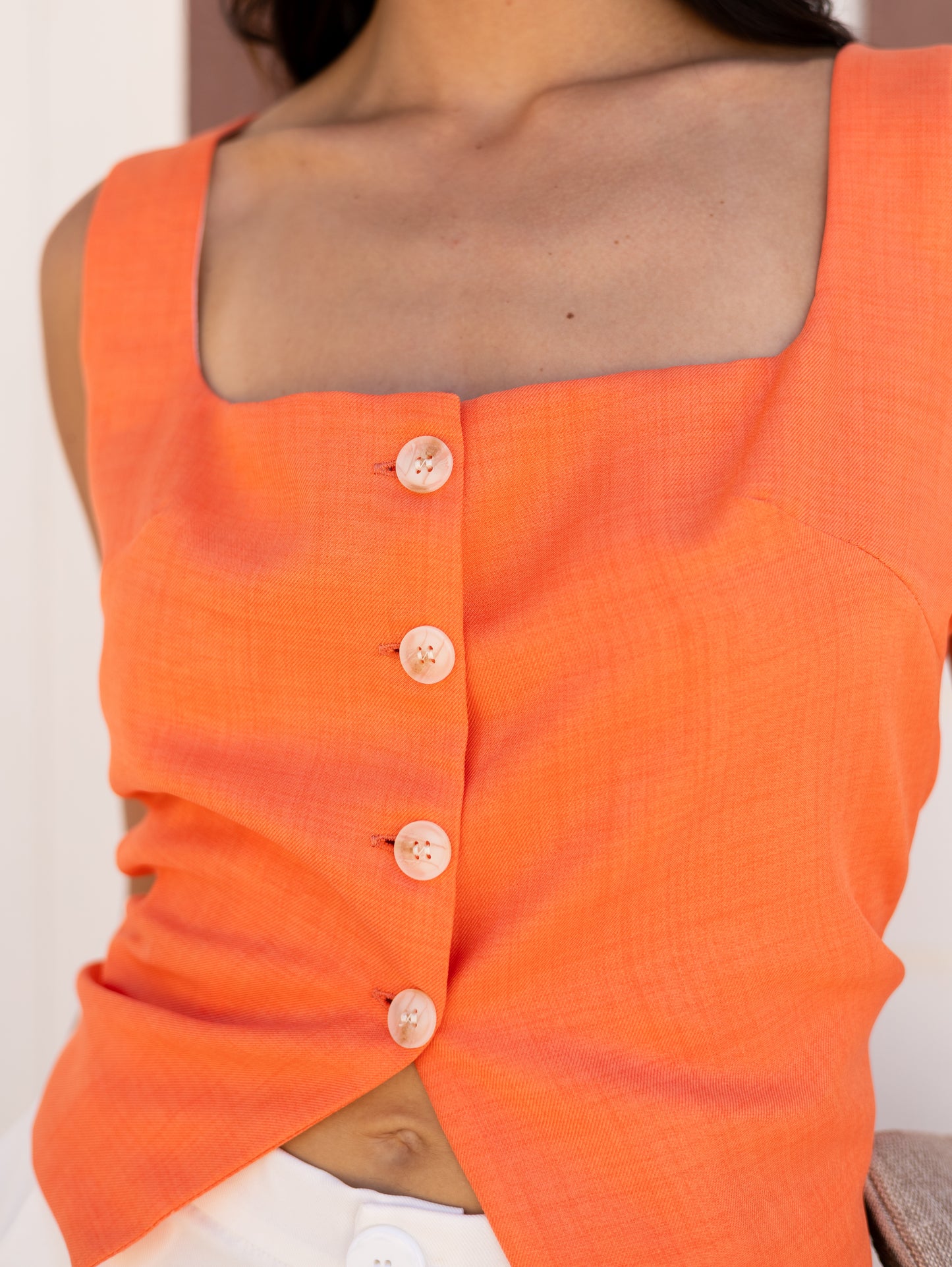 Linen Blend Summer Vest