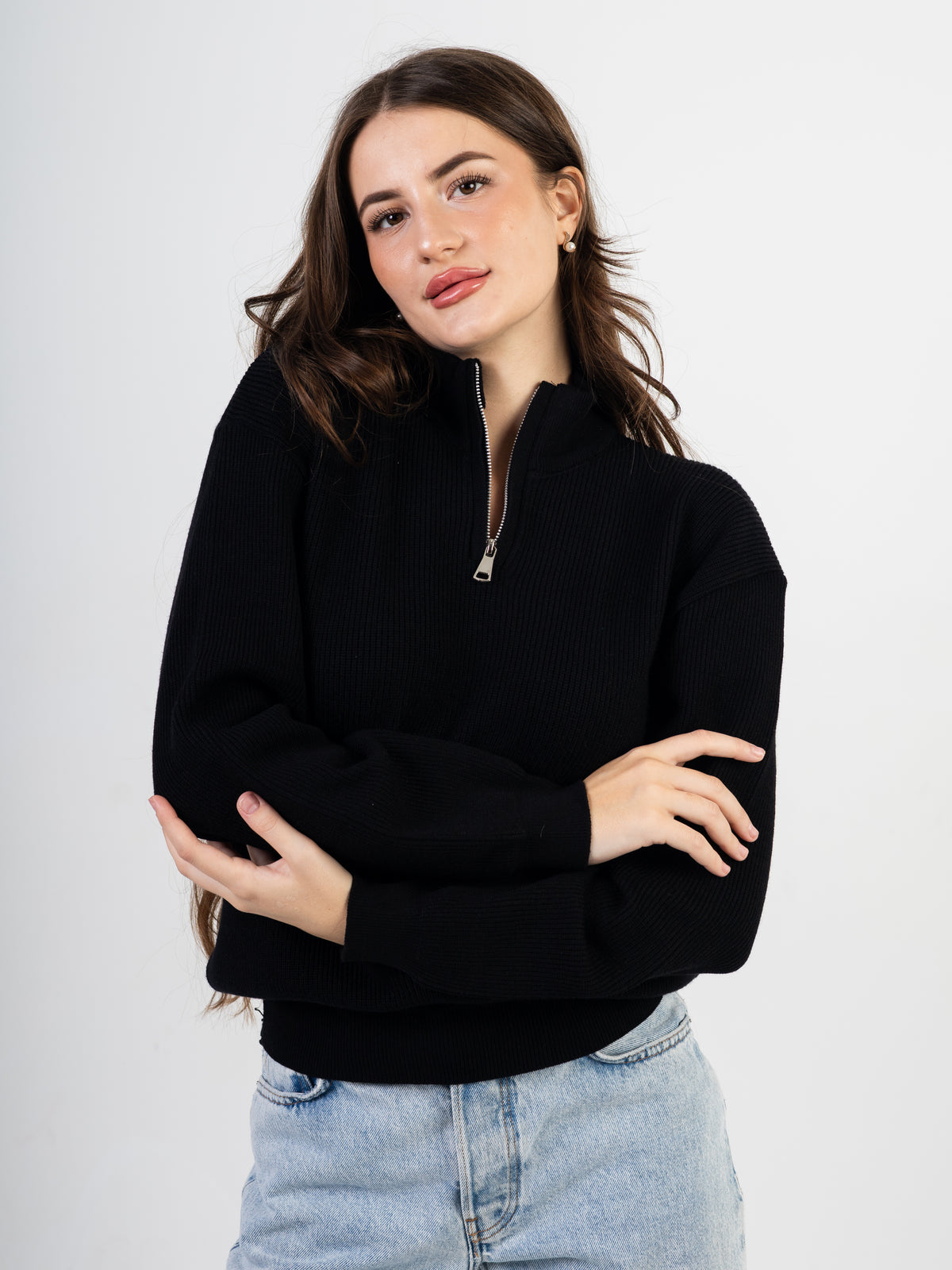 Women’s Knitted Zipper Pullover