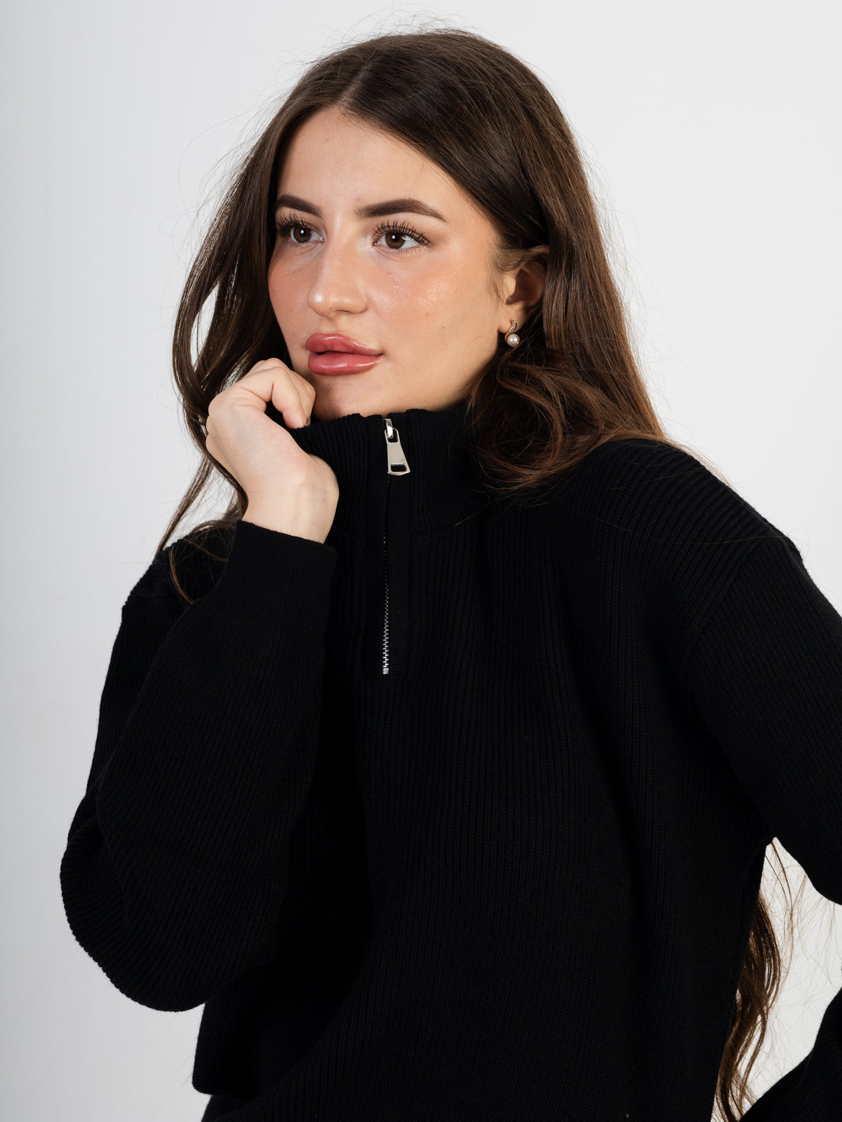Women’s Knitted Zipper Pullover