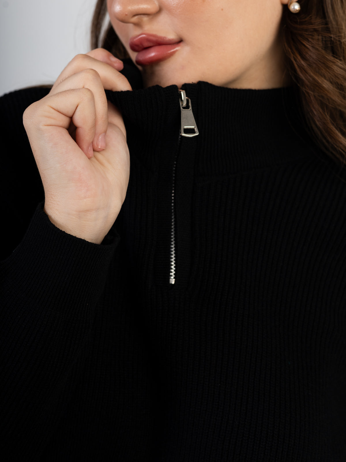 Women’s Knitted Zipper Pullover
