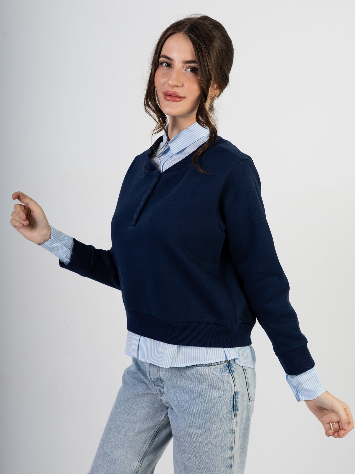 Women’s Built-In Shirt Sweater