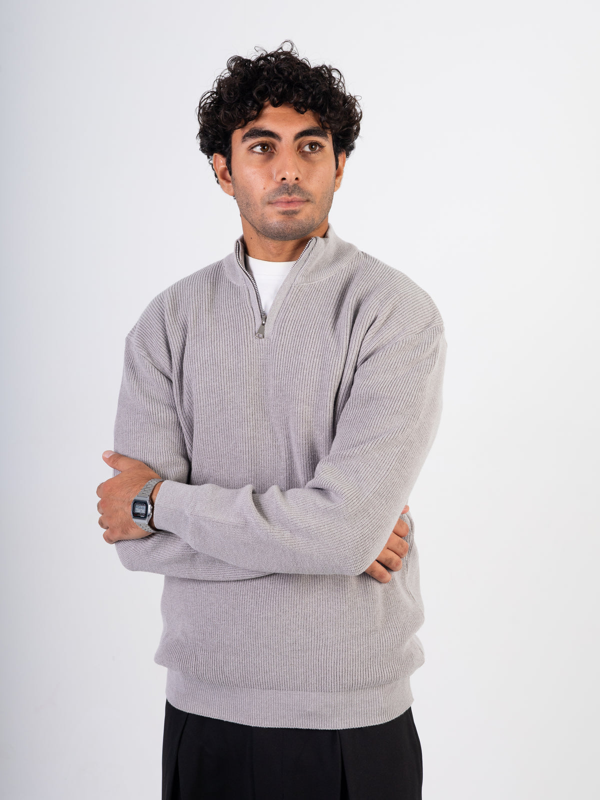 Men’s Knitted Zipper Pullover