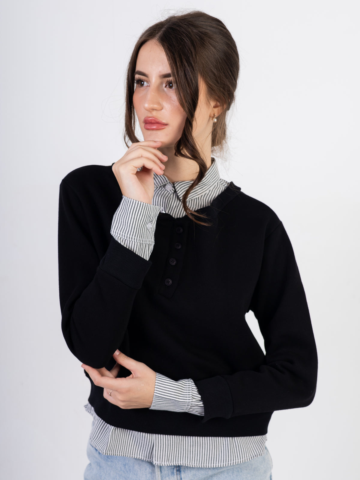 Women’s Built-In Shirt Sweater
