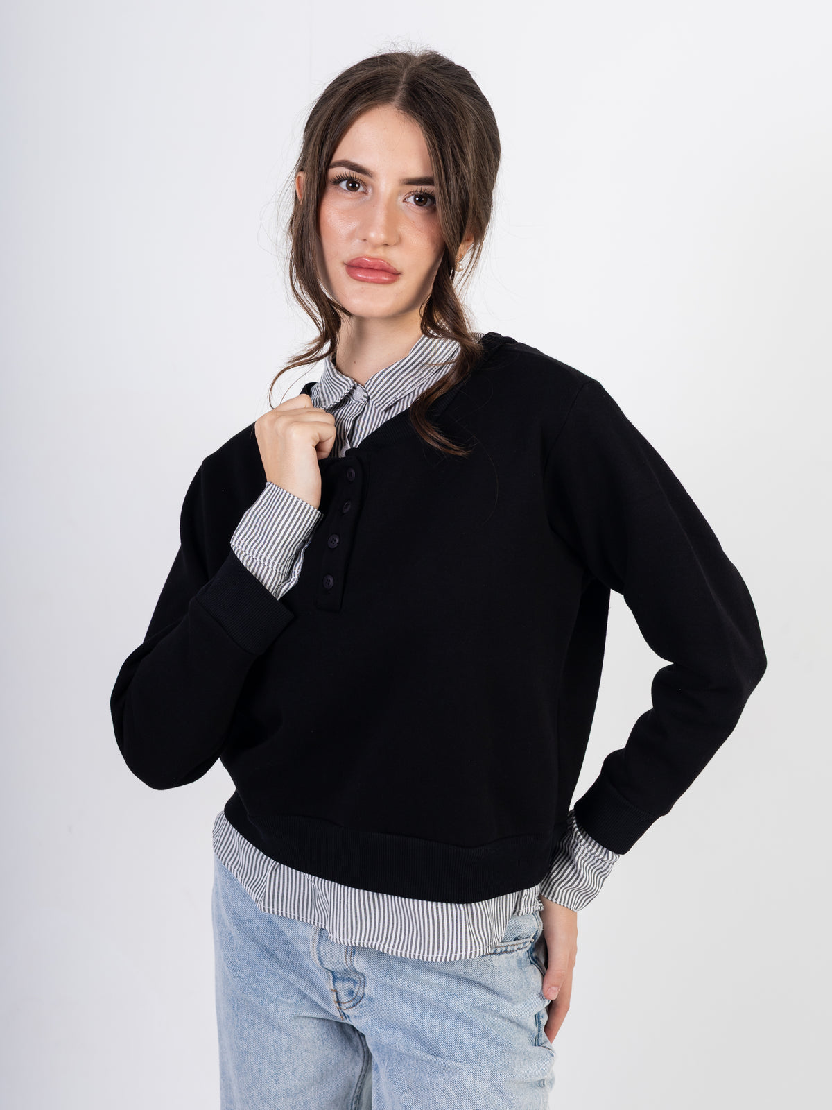 Women’s Built-In Shirt Sweater