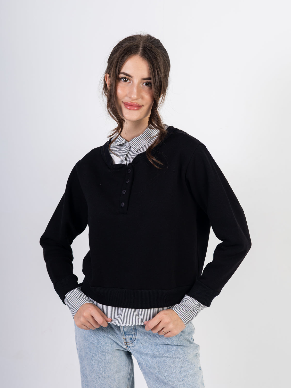 Women’s Built-In Shirt Sweater