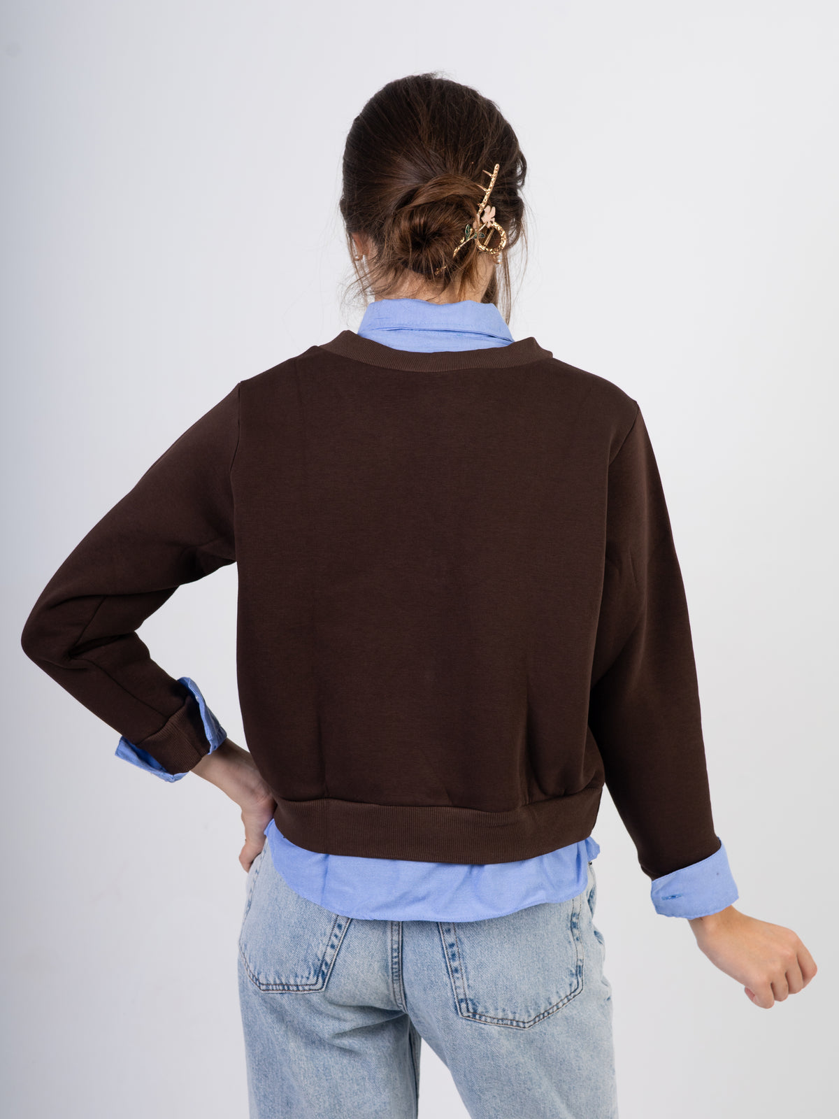 Women’s Built-In Shirt Sweater