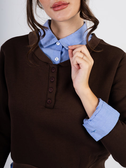 Women’s Built-In Shirt Sweater