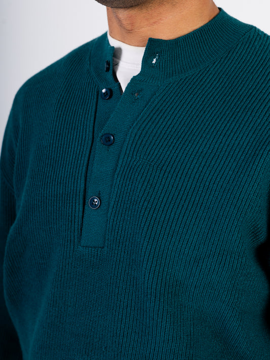 Men’s Knitted Henley Pullover