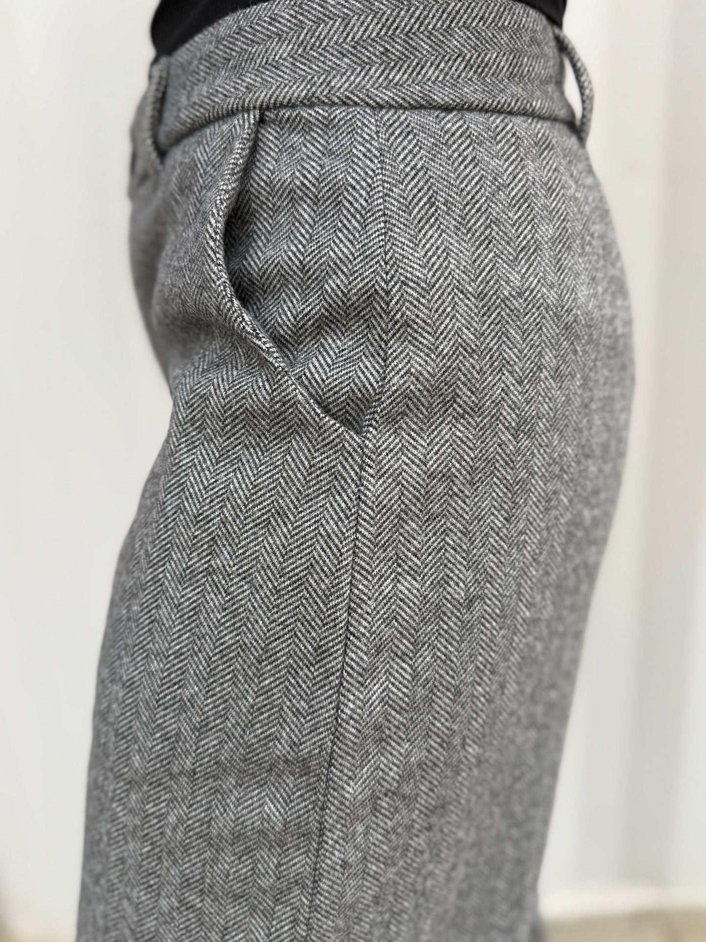 Wide Leg Tailored Pants Grey