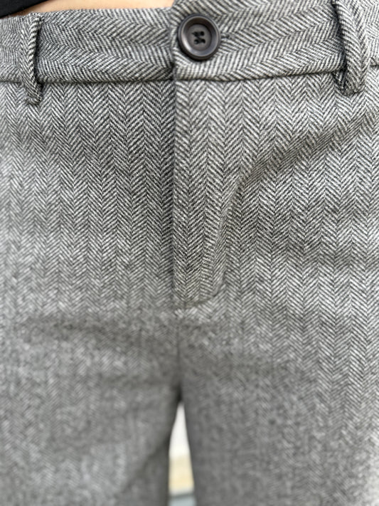 Wide Leg Tailored Pants Grey