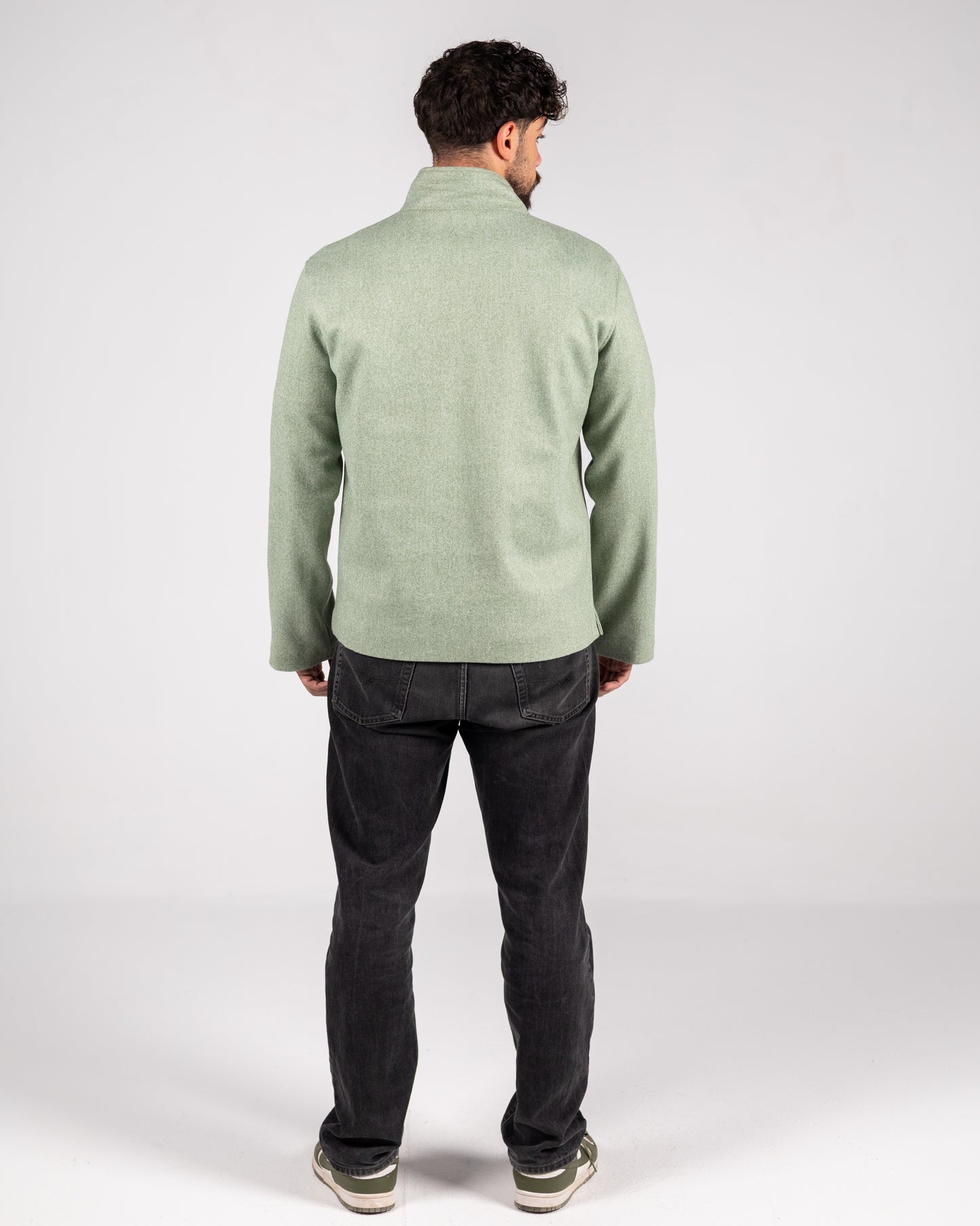 Wool Quarter Zipper Sweater Sage Green