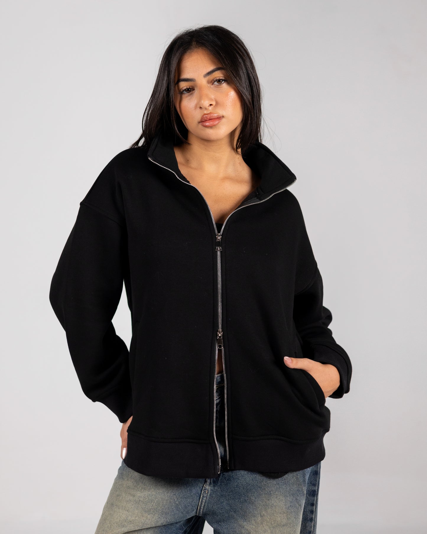 Double Zipper Jacket Black